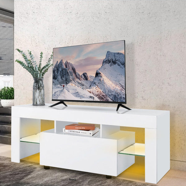 Porta TV moderna bianche con luce LED – Vicco