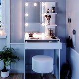 Tavolo da toeletta “ bianco con sgabello e Illuminazione a LED