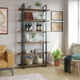 Scaffale Libreria con 6 Ripiani Industriale Scaffalatura Portaoggetti in legno