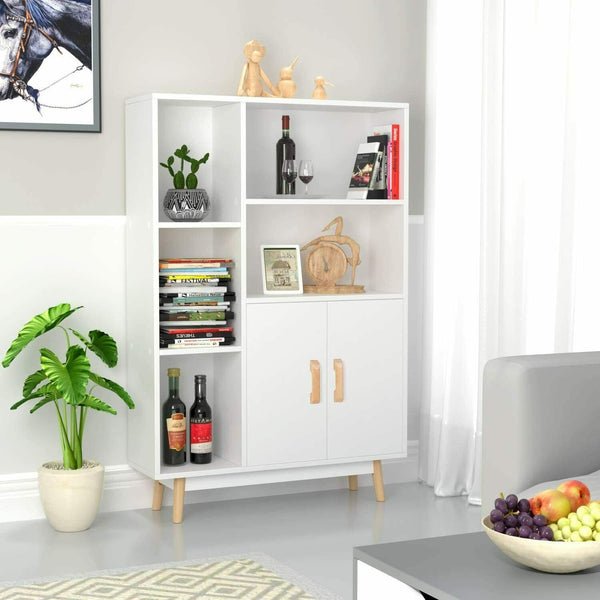 Armadietto Libreria con Ante 5 Cubi Scaffale Bianco – Vicco