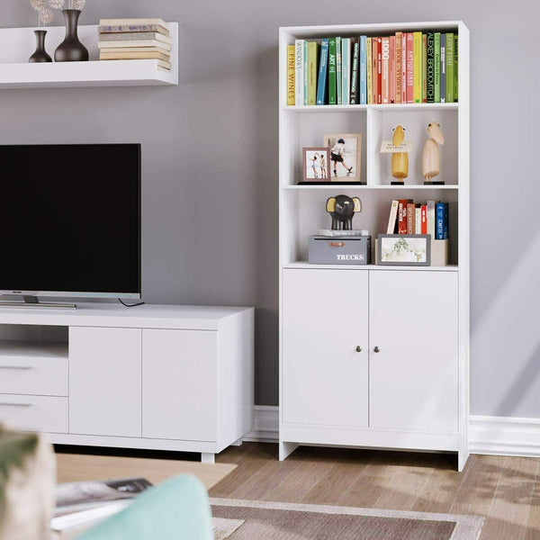 Credenza da cucina Alto Libreria Portaoggetti da Terra a 4 Ante – Vicco