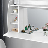 Tavolino cosmetico da muro per trucco make-up bianco specchio da appendere