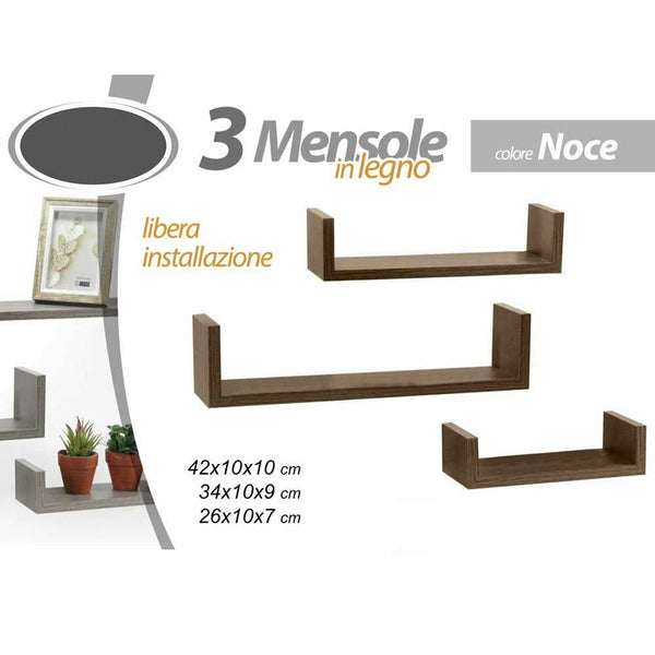 Mensola Parete Forma Luna 3 Mensole Ripiani Design Moderno Scaffale Le