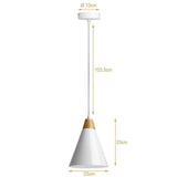 Set 3 Lampadari Sospensione Moderno Design Lampada Metallo Legno Bianco E27
