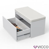 VICCO Panca IKER Panca per scarpe bianca Scarpiera Sedia Contenitore