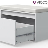 VICCO Panca IKER Panca per scarpe bianca Scarpiera Sedia Contenitore