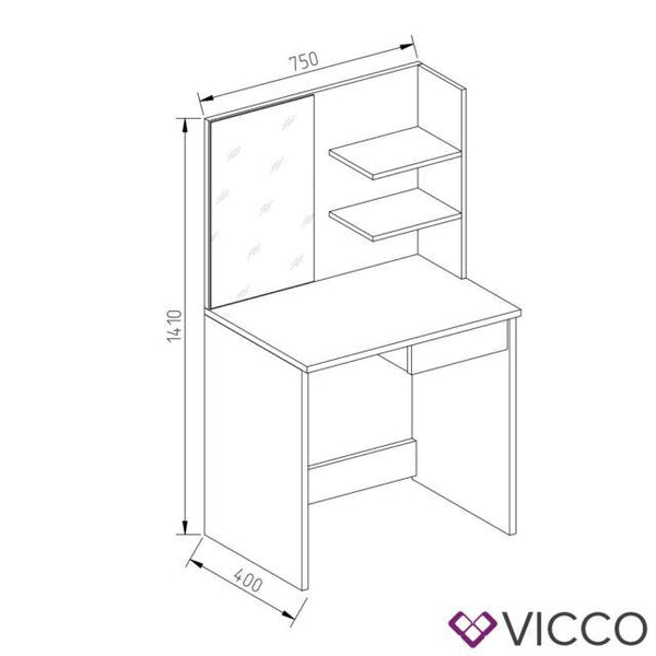 VICCO TOELETTA DEKOS Tavolo da trucco Specchiera Toilette LED