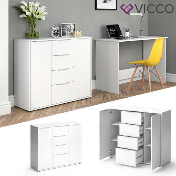 Credenza CONSOLE CASSETTIERA ARMADIO SOGGIORNO ARMADIO GRIGIO SCURO – Vicco