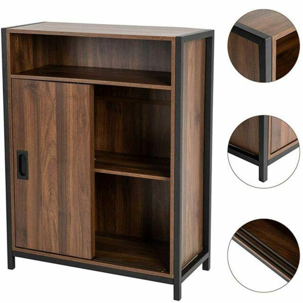 Mobile Mobiletto Basso Libreria Design Moderno 2 Ante Scorrevole e 3 R –  Vicco