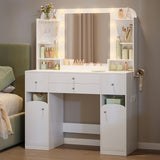 Toeletta con Illuminazione LED con Presa Elettrica e Porta Asciugacapelli Ampio Piano da 108cm 40 X 108 X 144cm