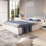 Letto matrimoniale bianco lucido