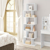 Libreria a 6 piani Scaffale Mobile Portaoggetti Scaffale da Ufficio Divisorio per Ambienti