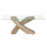 Tavolino da Salotto FOX piano in vetro temperato design Moderno