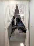 Tenda a pannello singolo e pizzo e morivo ricamo