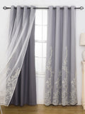 pannello singolo Tenda oscurante con ricamo floreale