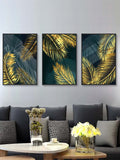 Painting senza cornice con motivo foglia 3 pezzi