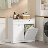 Armadio da Bagno con Cestelli per la Biancheria Unità di Stoccaggio per il Bagno con 2 Cassetto e 2 Cestelli