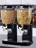 Dispenser Di Cereali Per Cucina, Macchina Di Stoccaggio Di Cibo Secco Per La Colazione A Singolo/doppio Barile Nero