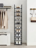 Scarpiera a 10 Ripiani, Scaffale Portascarpe, Organizzatore per Scarpe, 33 x 33 x 173 cm