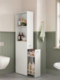 Mobile Bagno Alto, Mobiletto Bagno Salvaspazio Colonna Bagno con Cassetti e Ripiano Regolabile