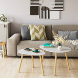 Set di 2 Tavolini da Salotto Impilabili,Tavolini da Caffè Stile Nordico Tavolini Sovrapponibili in Legno