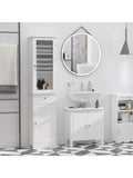 Mobile Colonna Bagno, Mobiletto Bagno Salvaspazio con Ante Trasparente