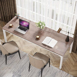 Scrivania Robusta con Ampio Spazio di Lavoro Legni Ingegnerizzati e Gambe in Metallo