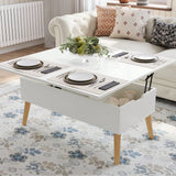 Tavolino da caffè con piano sollevabile, trasformabile in tavolo da pranzo