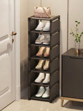 Portascarpe a 8 ripiani, scaffale verticale stabile organizzatore salvaspazio