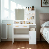 Toeletta da Trucco, con 10 Luce LED con Luminosità Regolabile, Tavolo da Trucco con Specchio