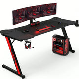 Gaiming Table 180cm Gaming Desk Gamer Computer Table Ergonomico PC Desk con Scatola Portacavi,