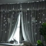 Tenda a doppio strato con 95% di oscuramento a forma di stella con gancio e anello