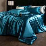 Set di biancheria da letto in raso 3 pezzi con copripiumino modello rettangolare moderno