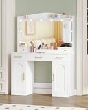 Toeletta da Specchio Grande HD, Luci LED Regolabili con Stazione di Ricarica 40 x 108 x 149 cm