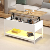 Tavolino da caffè con piano regolabile in altezza ed estensibile