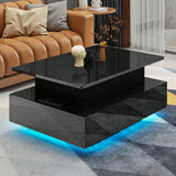 Tavolino da caffè lucido regolabile in altezza Moderno tavolo da soggiorno con piano sollevabile