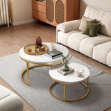 Set con 2 tavolini da salotto rotondi, tavolini impilabili per il soggiorno