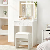 Tavolo da toeletta con illuminazione tavolo da trucco con sgabello e specchio