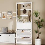 Scarpiera con armadio e 3 cassetti pieghevoli, scarpiera indipendente, organizer multifunzionale