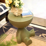 Tavolino rotondo e comodino 2 in 1 - Tavolino moderno con ripiano per piante