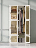 Armadio pieghevole armadio in plastica mobiletto 170x69x50cm 10 scomparti, 6 ante, 1 asta appendiabiti