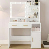 Toeletta da trucco con 10 luci LED a luminosità regolabile, tavolo da trucco con specchio