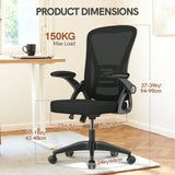 Sedia da ufficio ergonomica in tessuto a rete traspirante con supporto lombare