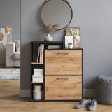 Scarpiera da ingresso Orlando, Quercia dorata, 24,5 x 90 cm 2 vani