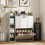 Scarpiera Salvaspazio Slim con 2 Ante a Ribalta Scarpiera Ingresso con 3 Vani Aperti