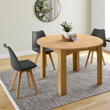 Tavolo da pranzo rotondo allungabile 4-8 persone piano effetto faggio nero 120-160cm