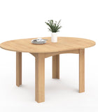 Tavolo da pranzo rotondo allungabile 4-8 persone piano effetto faggio nero 120-160cm