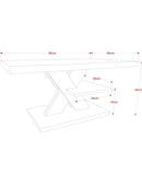 Tavolino Design Moderno Piano 50mm Tavolino da Salotto 90x45x60cm