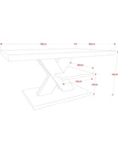 Tavolino Design Moderno Piano 50mm Tavolino da Salotto 90x45x60cm
