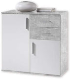Stella Trading Bobby 4 Comò, Bianco (Cemento), 80 x 82 x 35 cm (Bianco (Cemento) 80 x 82 x 35 cm 2 ante, 2 cassetti.)